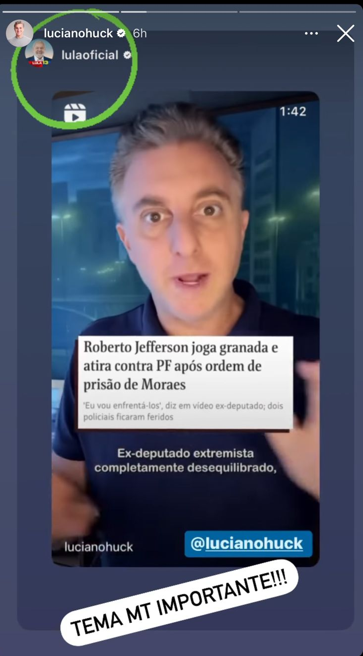 Publicação de Luciano Huck (Foto: Divulgação)