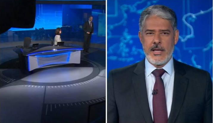 De pé, William Bonner, âncora do Jornal Nacional, dá notícia preocupante para todos os brasileiros - Foto Reprodução