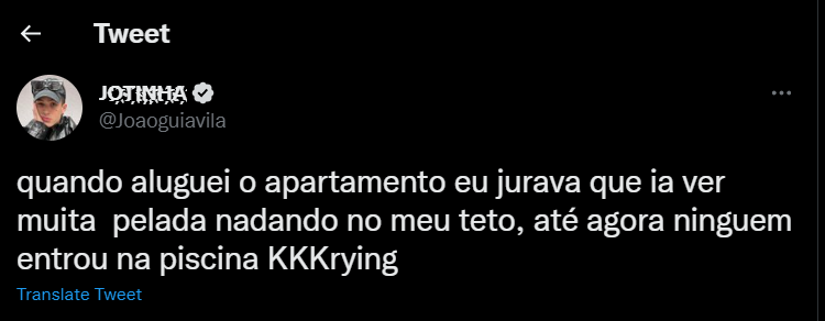 João Guilherme fez uma postagem polêmica no twitter (Foto Reprodução/Twitter)