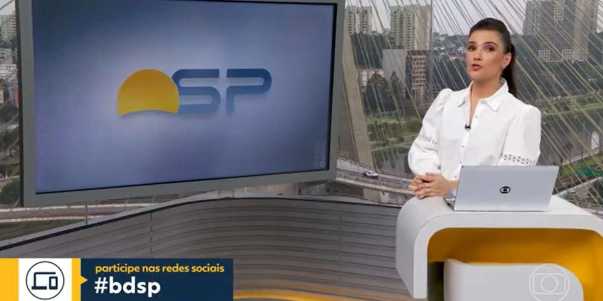 Sabina Simonato substituiu o jornalista nesta quarta feira no Bom Dia São Paulo da Globo (Foto Reprodução/GloboPlay