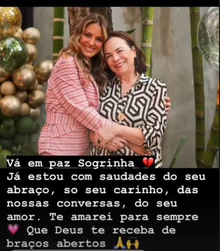 Ticiane Pinheiro faz postagem em homenagem à sua sogra que veio a falecer em um trágico acidente de avião (Foto Reprodução/Instagram) 