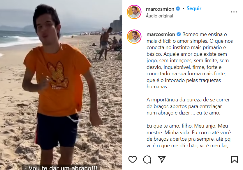 Postagem de Marcos Mion em suas redes sociais emocionou fãs (Foto Reprodução/Instagram)