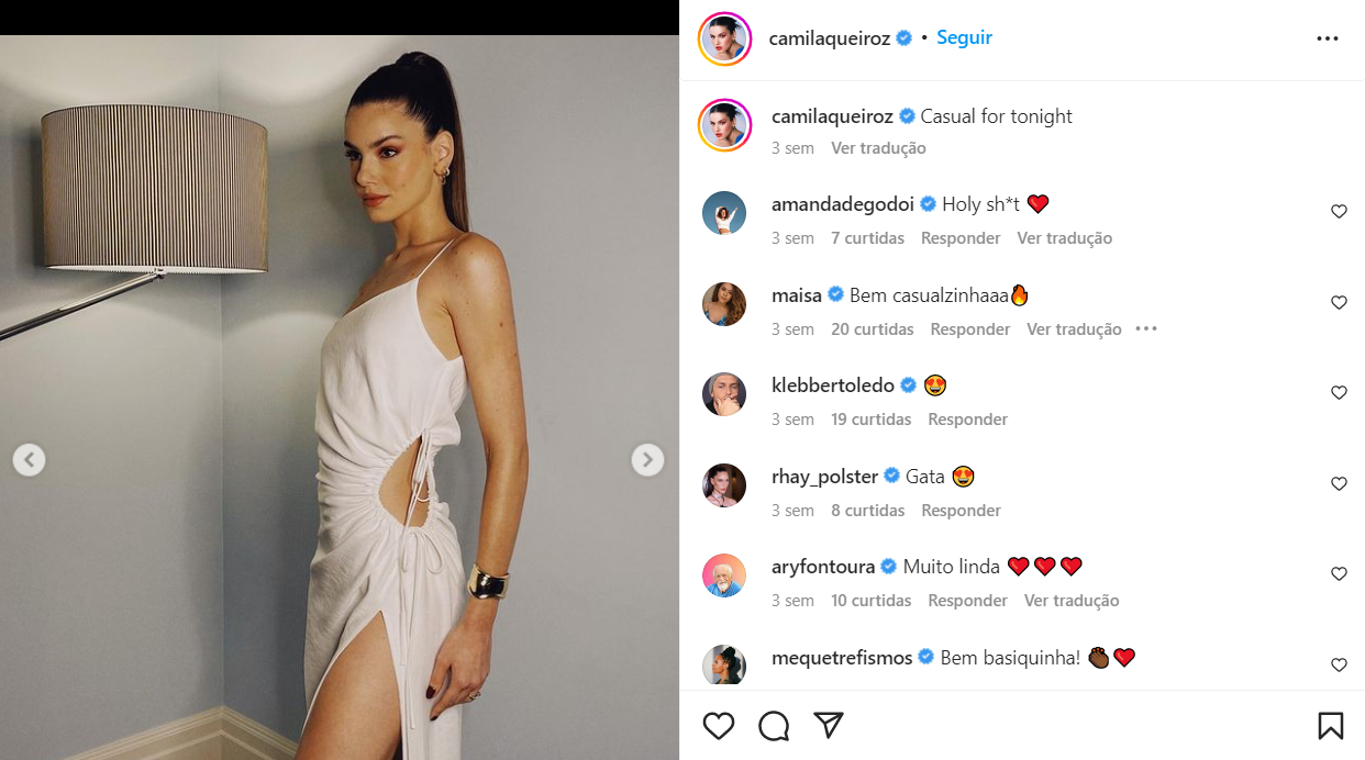Camila Queiroz em clique ousado (Foto Reprodução/Instagram)