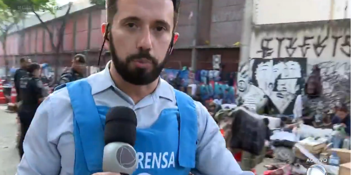 Dionisio Freitas é repórter de Luiz Bacci no "Cidade Alerta" (Foto: Reprodução/Record)