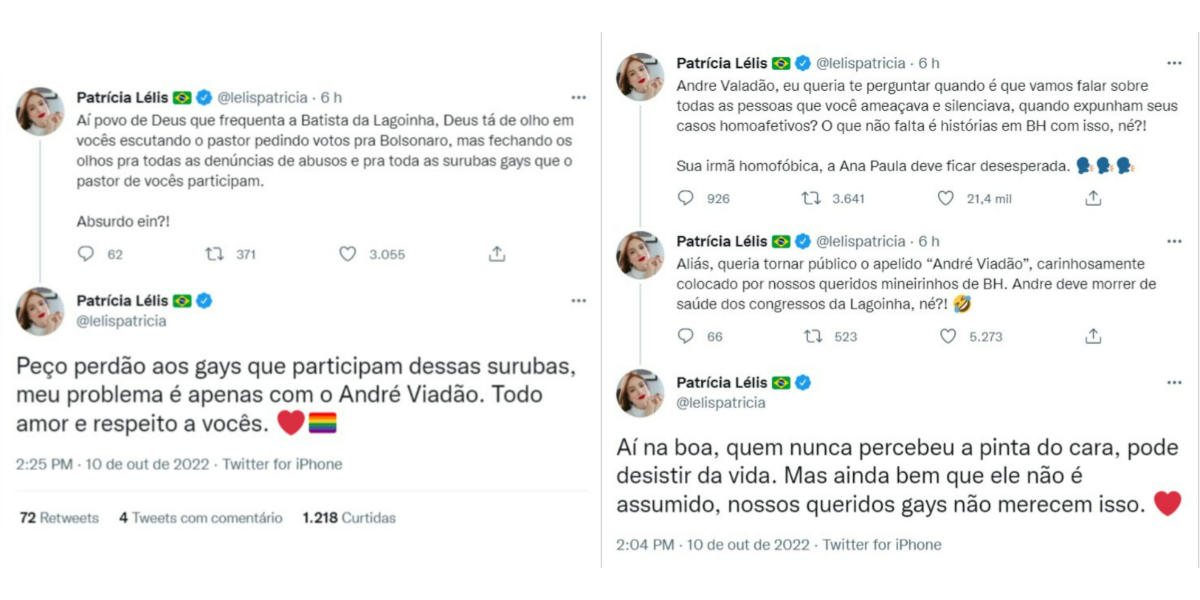 Declarações de Patrícia Lélis sobre André Valadão (Foto: Reprodução/Twitter)