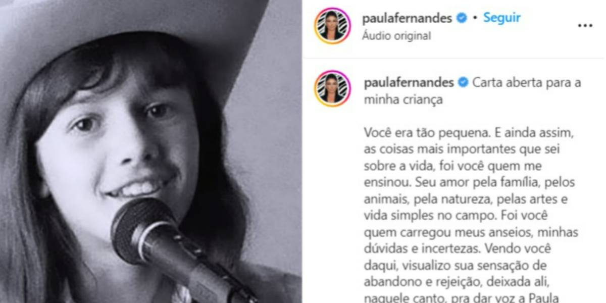 Paula Fernandes fez post de Dia das Crianças (Foto: Reprodução/Instagram)