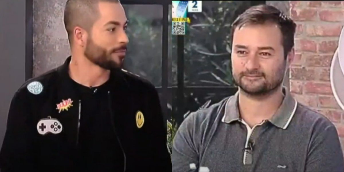 Jan Rios e Alessandro Lo-Bianco na bancada do "A Tarde é Sua" (Foto: Reprodução/RedeTV!)