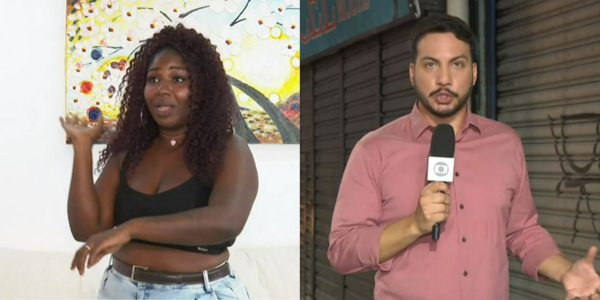 Beatriz revelou crime de racismo em reportagem de Diego Haidar, no "JN" (Foto: Reprodução/TV Globo)