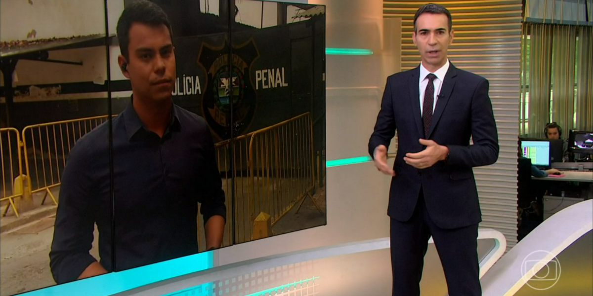 César Tralli voltou ao trabalho no "Jornal Hoje" (Foto: Reprodução/TV Globo)