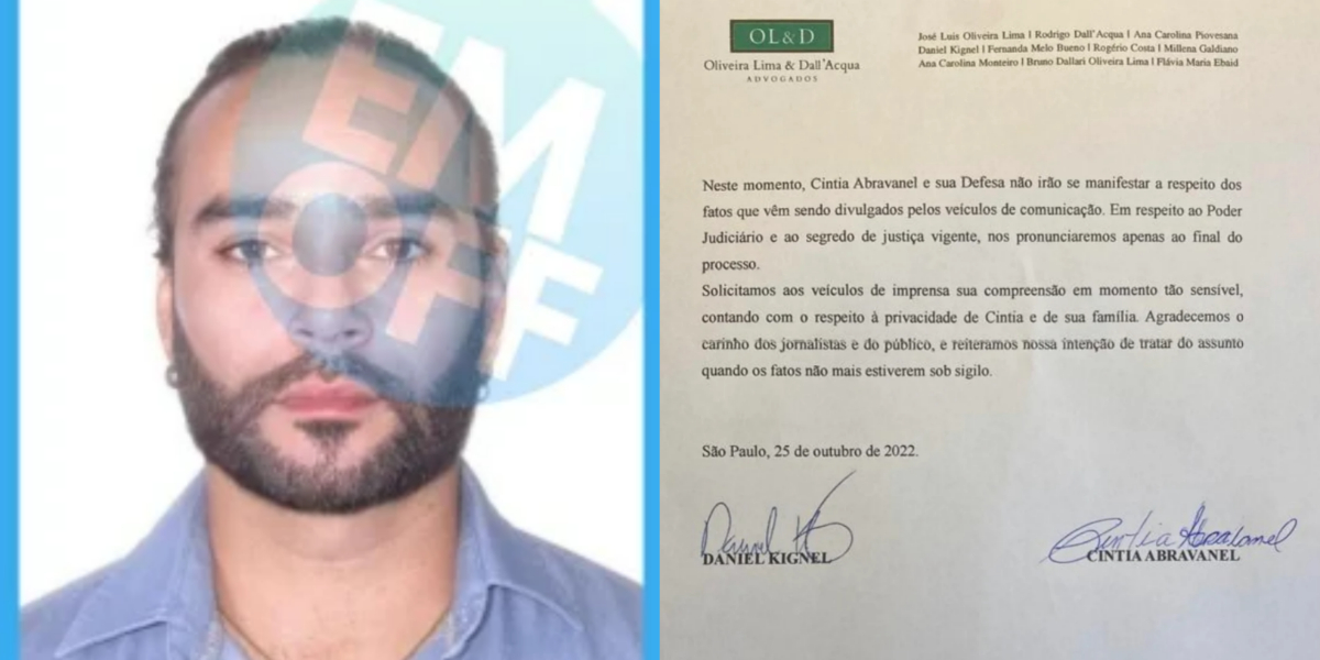 Leandro Silvestre e comunicado assinado por Cintia Abravanel (Foto: Reprodução/Coluna Erlan Bastos EM OFF/Band)