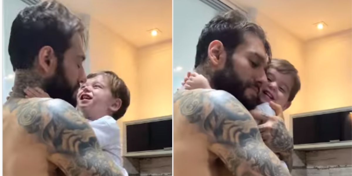 Cantor Sertanejo Lucas Lucco divulga vídeo raro ao lado do filho e a beleza do bebê chocou o Brasil - Foto Reprodução Instagram