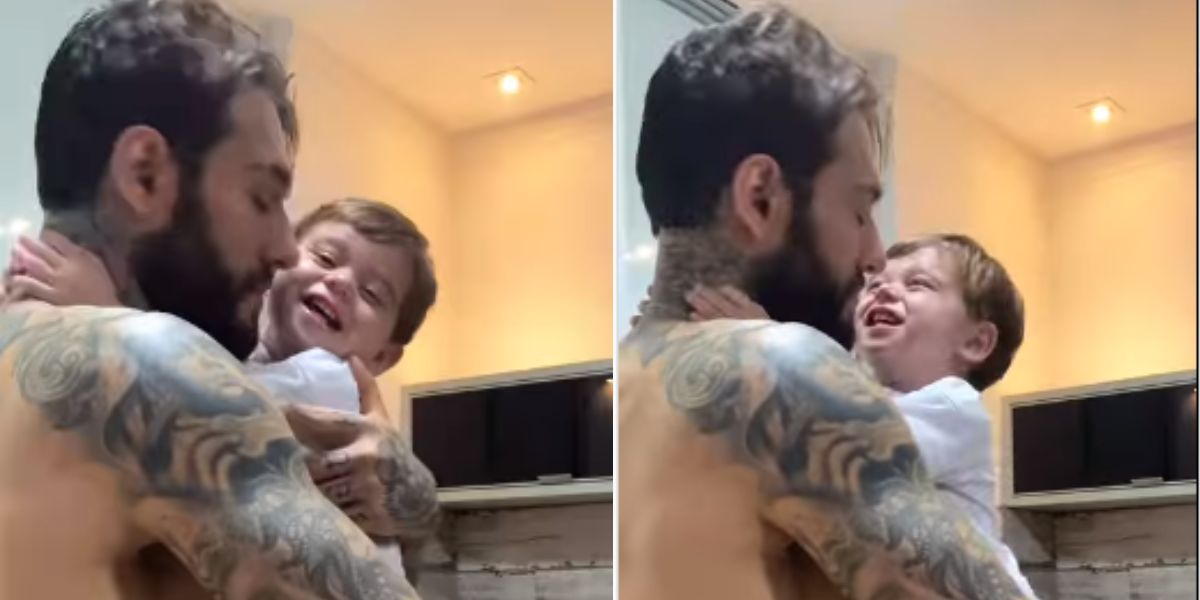 Cantor Sertanejo Lucas Lucco divulga vídeo raro ao lado do filho e a beleza do bebê chocou o Brasil - Foto Reprodução Instagram