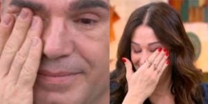 Na Globo, Claudia Raia e o marido recebem previsão de vidente sobre o filho e caem no choro - Reprodução