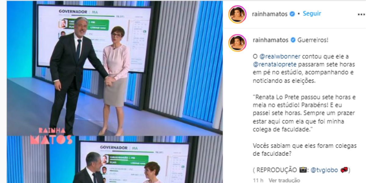 William Bonner diz o que ele e Renata Lo Prete viveram em estúdios da Globo: "Sete horas"