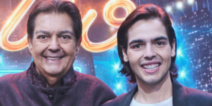 Faustão e seu filho João Guilherme (Foto: Reprodução / Band)