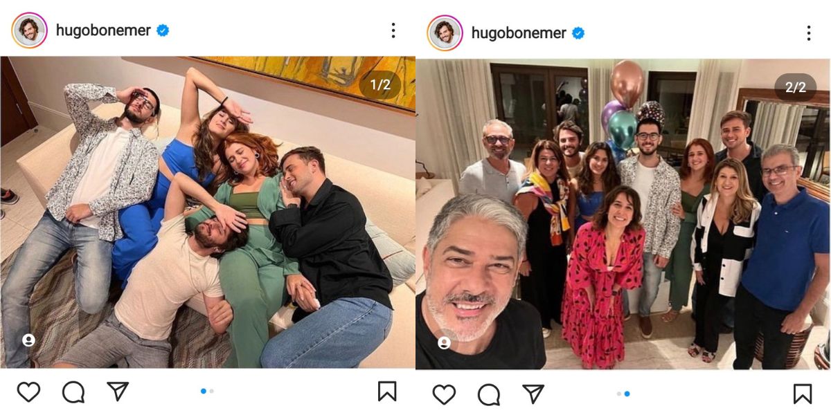 Foto rara de William Bonner com toda a famiíla