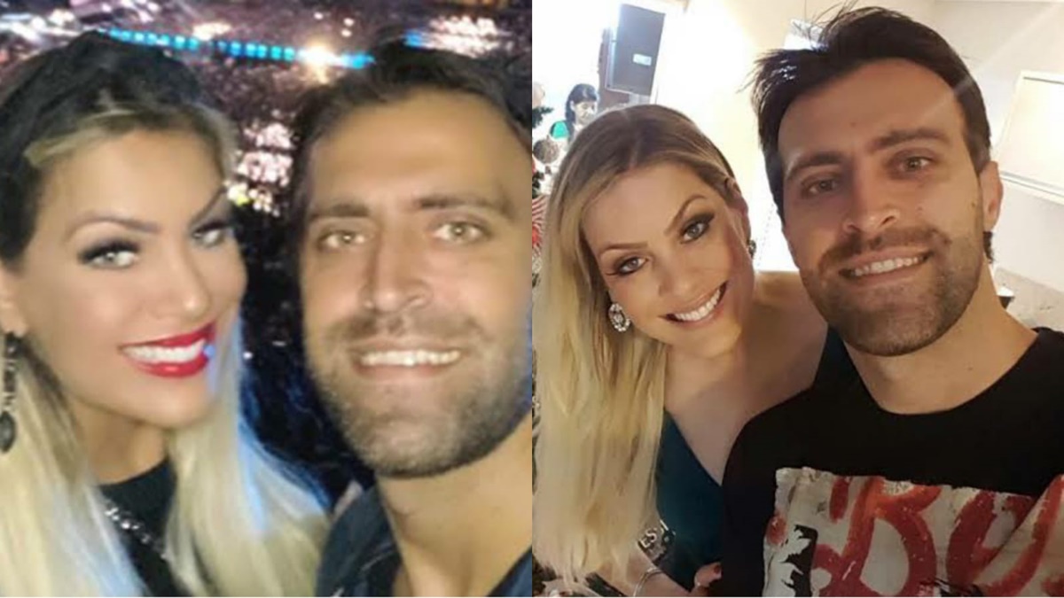 O casal de namorados famosos: apresentadora do Jogo Aberto e piloto da Stock Car 