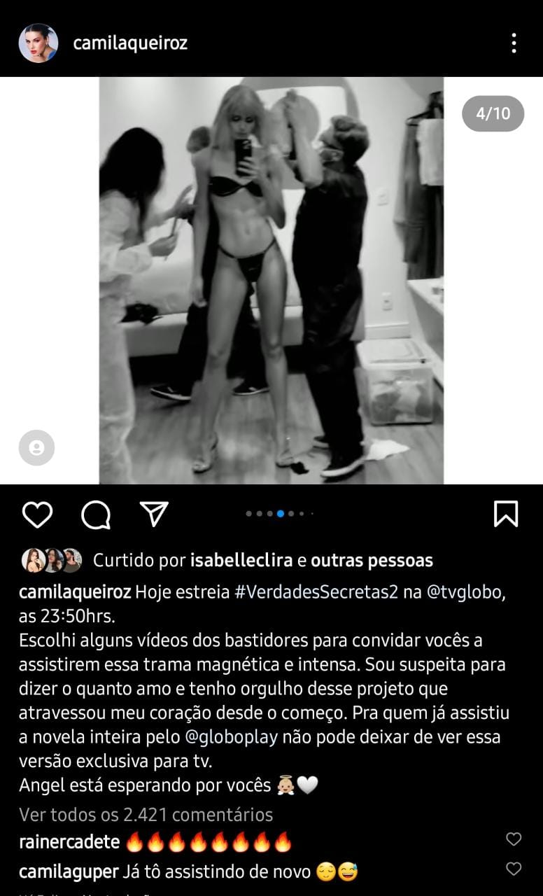 Publicação de Camila Queiroz (Foto: Reprodução/ Instagram)