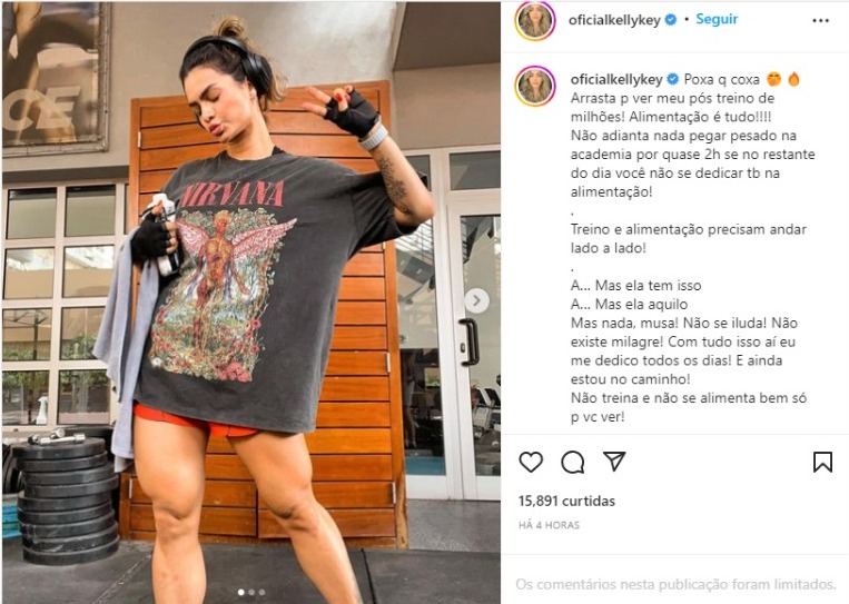 Kelly Key exibe pernas torneadas pós treino (Foto: Reprodução/Instagram)