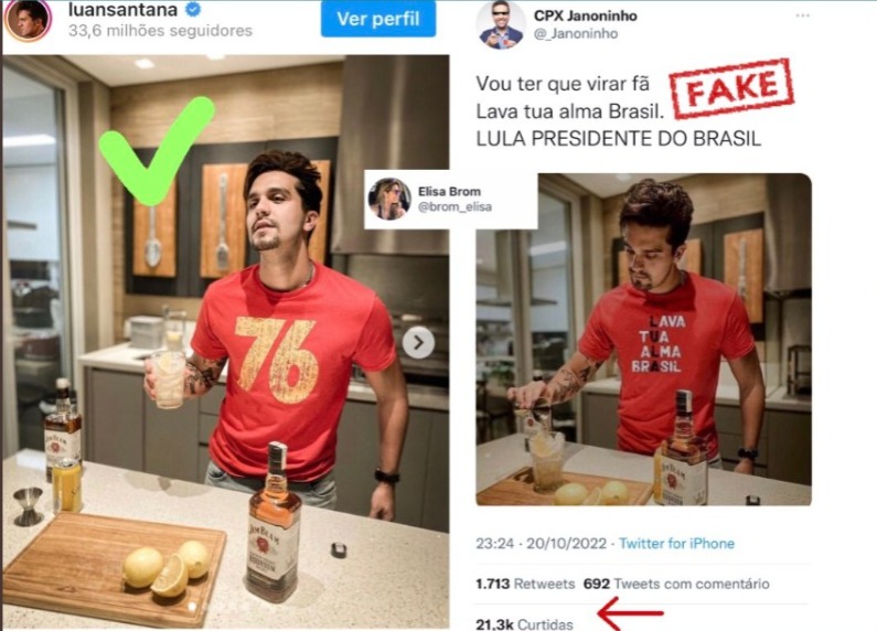 Luan Santana foi alvo de fake news (Foto: Reprodução/Twitter)