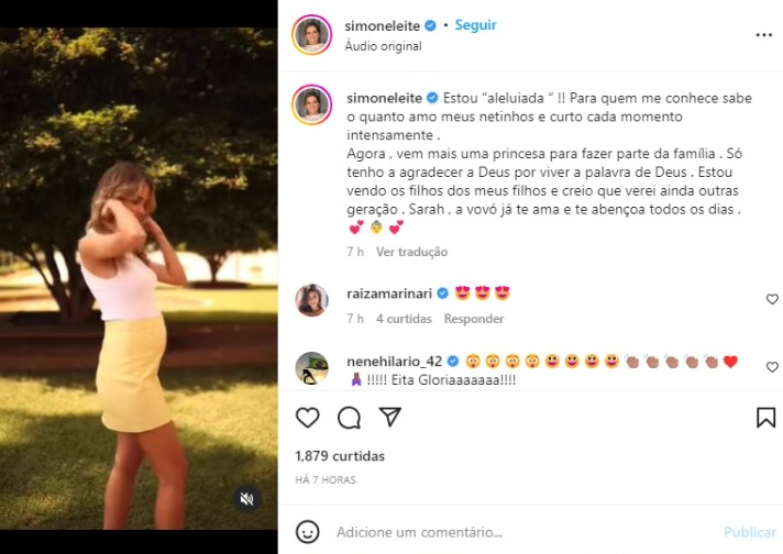 Carol Dias está grávida de sua segunda filha com Kaká (Foto: Reprodução/Instagram)