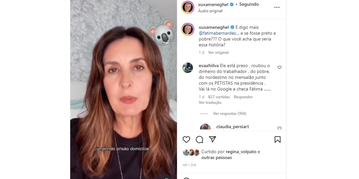 Xuxa Meneghel divulga vídeo impactante com relato de Fátima Bernardes