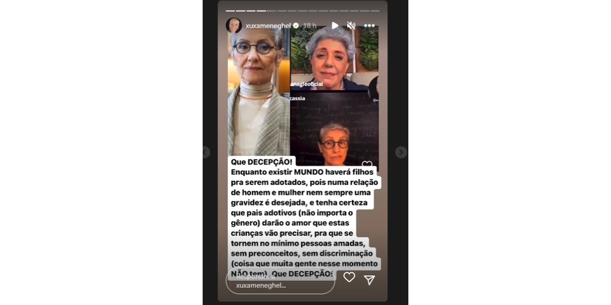 Xuxa Meneghel faz textão e repudia falas de atriz da Globo