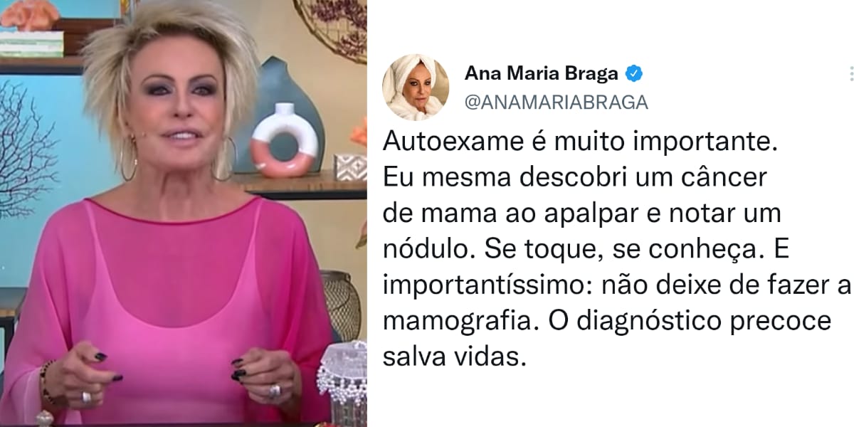 Ana Maria explica a importância do autoexame (Reprodução: Twitter)