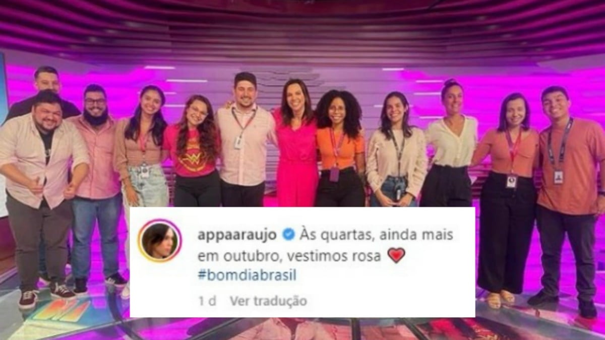 Ana Paula Araújo reúne toda equipe do Bom Dia Brasil em prol do Outubro Rosa