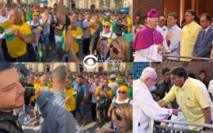 Imagem do post Bolsonaro visita Santuário de Aparecida e apoiadores do presidente hostilizam e tentam agredir jornalistas