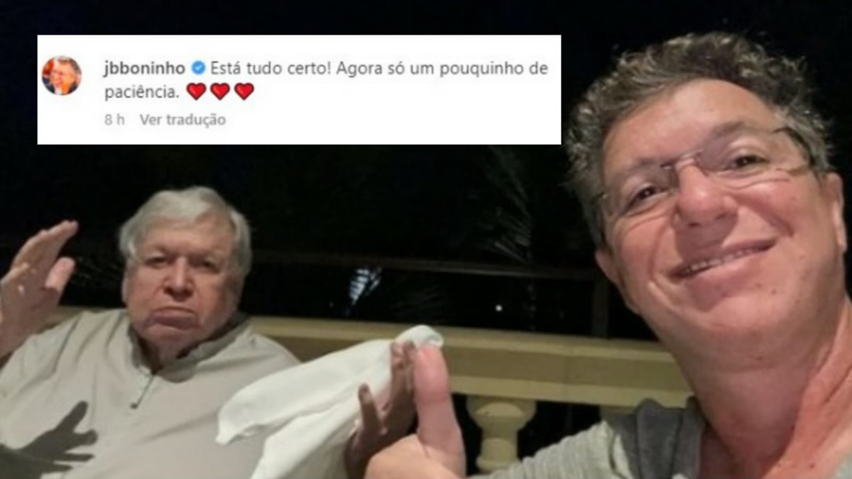 Boninho publica foto do pai se recuperando após infarto e declara 'paciência na recuperação do veterano 