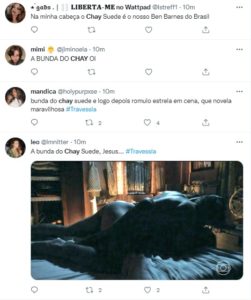 Globo apela para bunda de Chay Suede no terceiro capítulo, deixa Brasil em polvorosa e Travessia bate recorde no Ibope (Foto: Reprodução / Twitter)