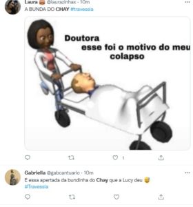 Globo apelou para bunda de Chay no terceiro capítulo da novela das nove da Globo (Foto: Reprodução / Twitter)