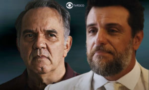 Moretti (Rodrigo Lombardi) e Guerra (Humberto Martins) irão brigar feio, em Travessia (Foto: Reprodução / Globo / Montagem TV Foco)