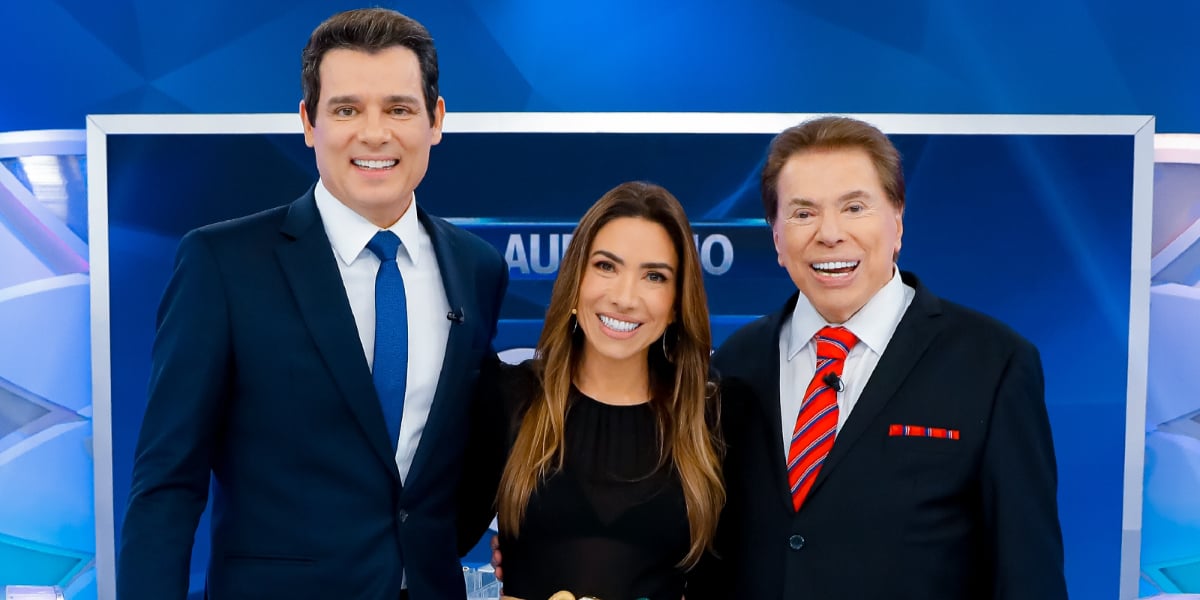 Celso Portiolli, Patrícia Abravanel e Silvio Santos (Foto: Reprodução)