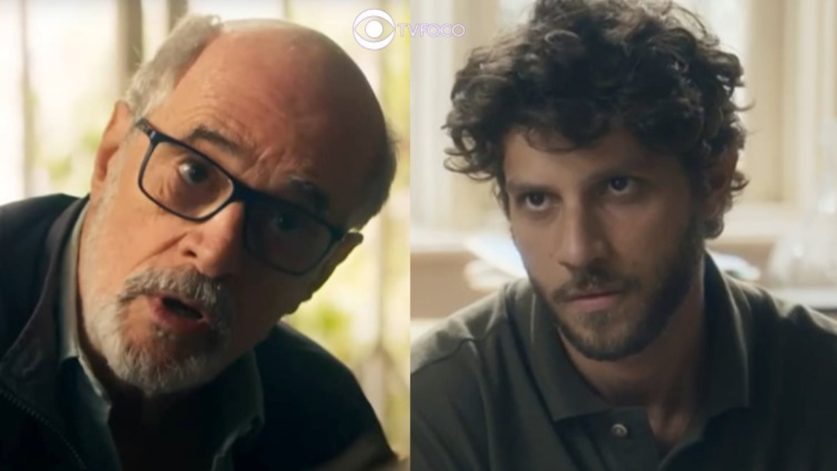 Travessia - Após trairagem de Ari (Chay Suede), Dante (Marcos Caruso) toma atitude bombástica e começa a chantageá-lo (Foto: Reprodução / Globo / Montagem TV Foco)