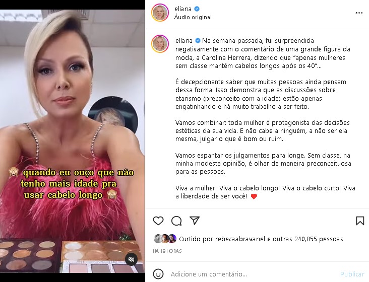 Eliana se revoltou com comentário de famosa e decidiu detonar (Foto: Reprodução/ Instagram)