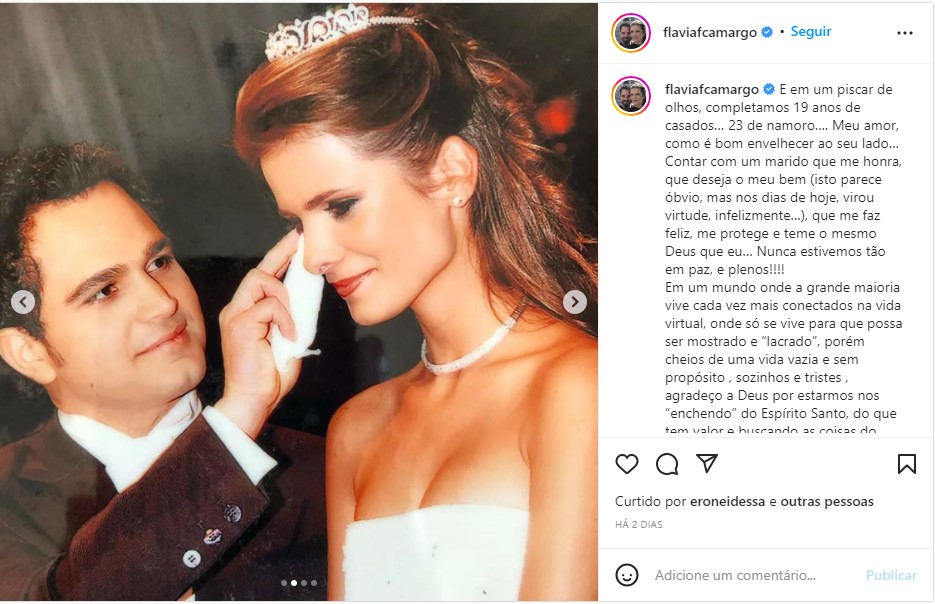 Esposa de Luciano Camargo se declara ao marido em textão emocionante - Foto: Reprodução