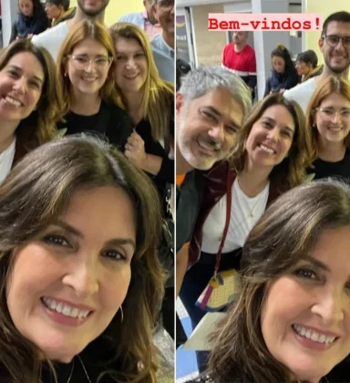 Fátima Bernardes e William Bonner surgiram em clique raro juntos e sorridentes (Foto: Reprodução)