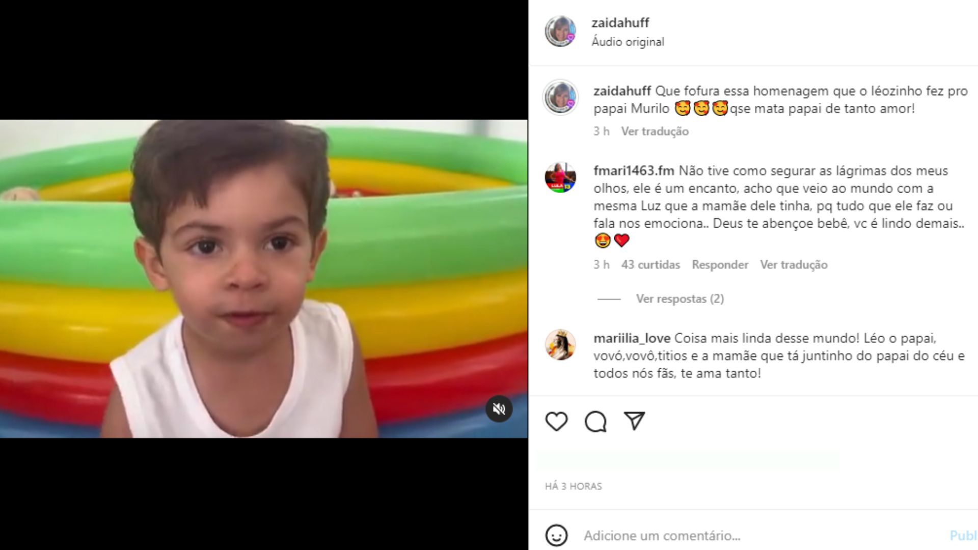 Filho de Marília Mendonça faz homenagem ao pai e emociona - Foto: Reprodução