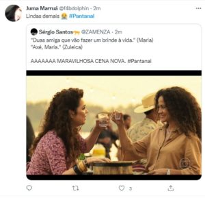 Sem rivalidade feminina: Zuleica e Maria ficaram amigas (Foto: Reprodução / Twitter)