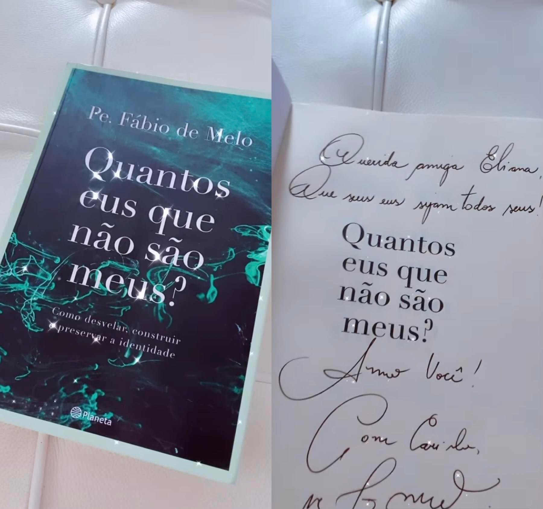 'Estou realmente', Eliana mostra o que recebeu de Padre Fábio de Melo e até cartinha escrita por ele