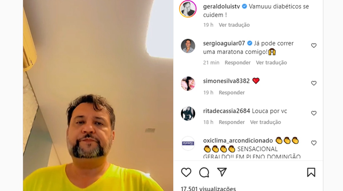 Geraldo Luís aconselhou aos seus seguidores para se cuidarem do diabetes com exercícios físicos