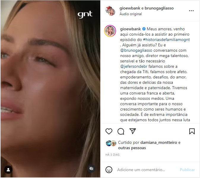 Gio Ewbank faz desabafo de partir o coração sobre a filha, Títi - Foto: Reprodução