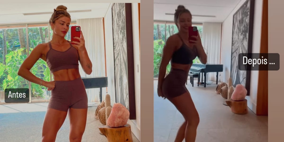 Grazi Massafera empinou seu bumbum gigante após malhar na academia (Reprodução: Instagram)