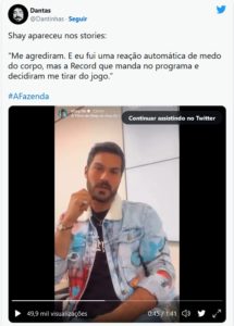 Shayan foi expulso de A Fazenda 14 e perdeu a chance de faturar o prêmio de R$ 1,5 mihão (Foto: Reprodução / Twitter)