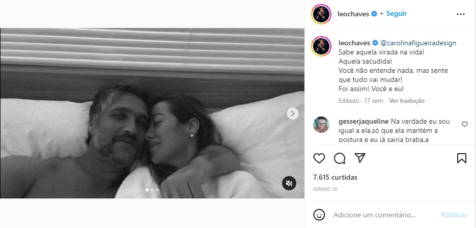 Léo Chaves divulga vídeo ao lado do grande amor e se declara - Foto: Reprodução