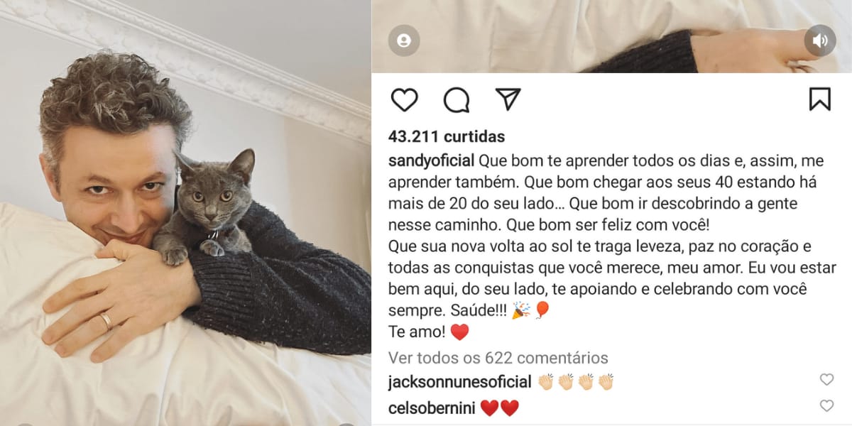 Sandy celebra os 40 anos de seu marido com bela homenagem (Reprodução: Instagram)