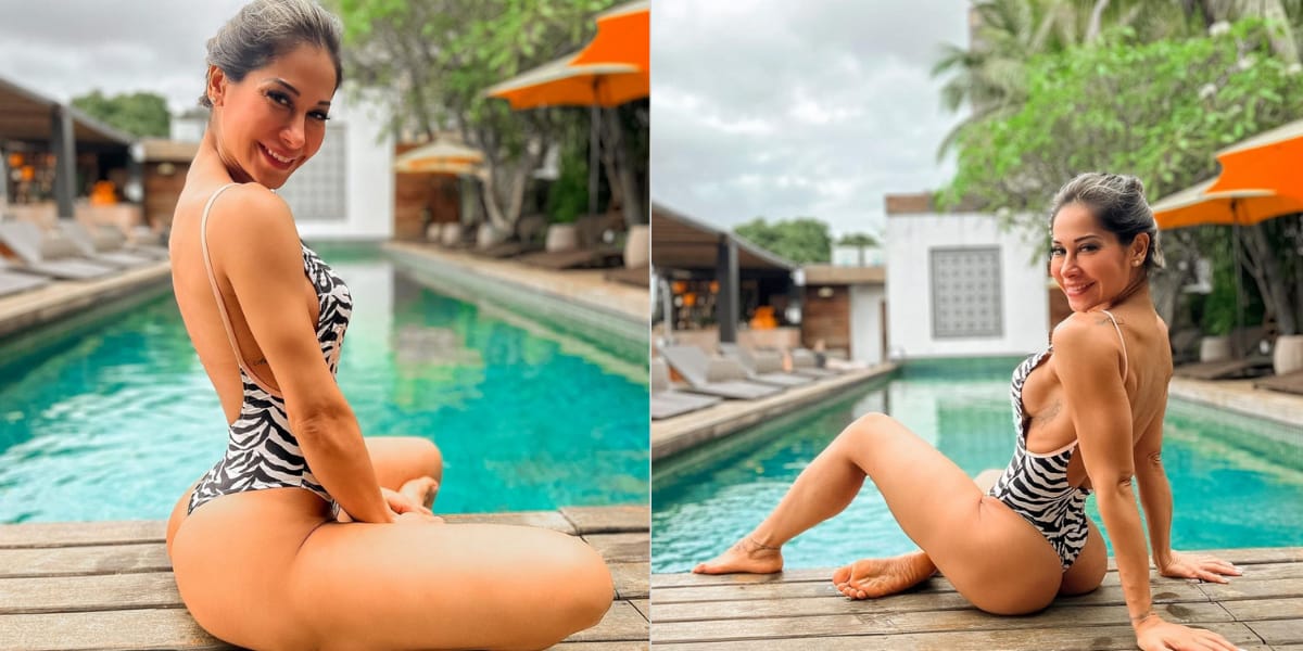 Maíra Cardi eleva as temperaturas com fotos sensuais de maiô em suas redes sociais (Reprodução: Instagram)