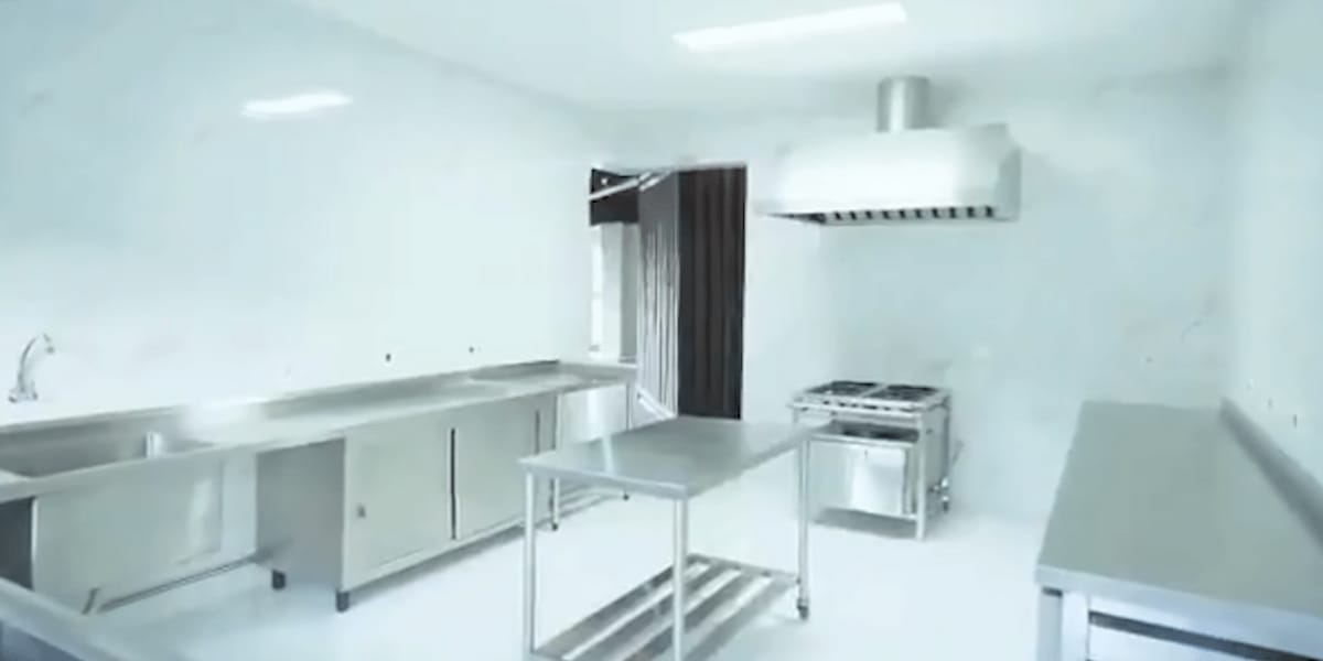 Cozinha industrial da casa de Alexandre Pires (Reprodução: Youtube)